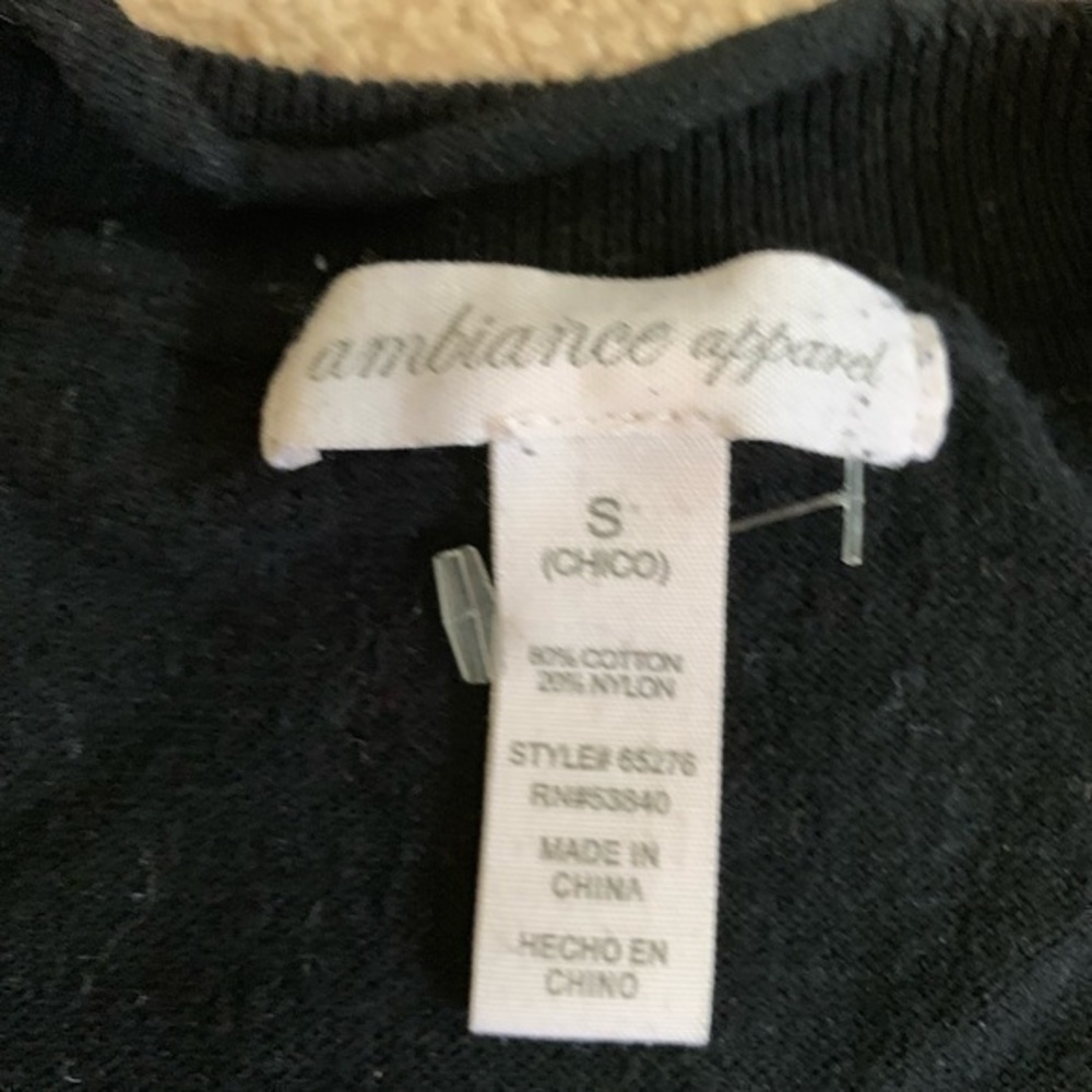 Ambiance Apparel Black Short Sleeved Top Small - Picture 4 of 8